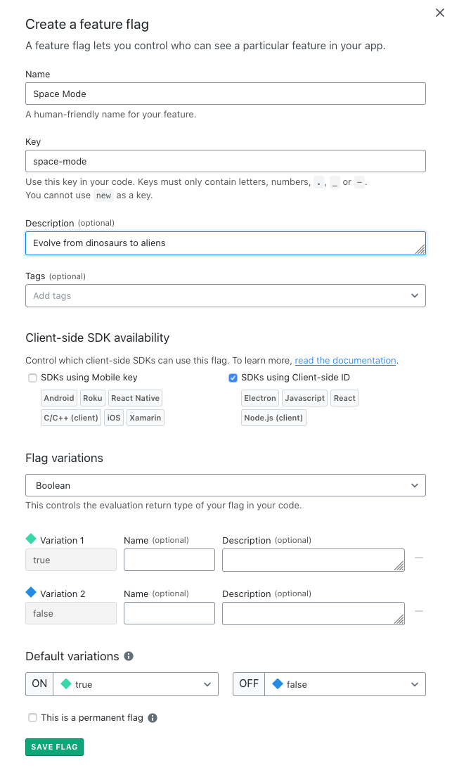 Create a feature flag